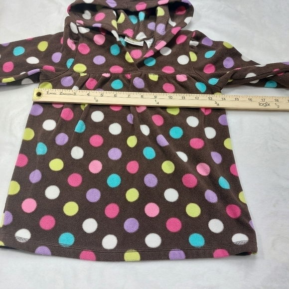 JUMPING BEANS GIRLS BROWN POLKA DOT FLEECE HOODED LONG SLEEVE SHIRT SIZE 6X - Picture 4 of 6